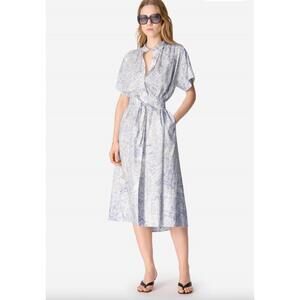 NEW VANESSABRUNO ciao dress in white blue